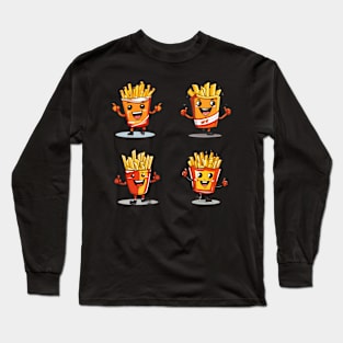 kawaii french fries T-Shirt cute potatofood Long Sleeve T-Shirt